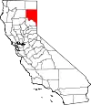 State map highlighting Lassen County