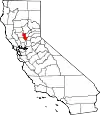 State map highlighting Sutter County