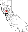 State map highlighting Yolo County