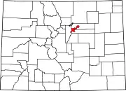 Map of Colorado highlighting Denver County