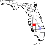 A state map highlighting Hardee County in the middle part of the state. It is medium in size and shaped like a rectangle.