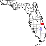 A state map highlighting Indian River County in the eastern part of the state. It is small in size.