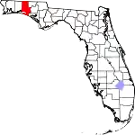 A state map highlighting Walton County in the northwestern part of the state. It is medium in size and narrow in shape.