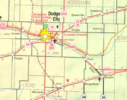 KDOT map of Ford County (legend)