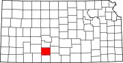 Map of Kansas highlighting Kiowa County