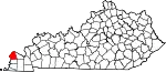 State map highlighting Ballard County