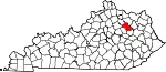 State map highlighting Bath County