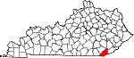 State map highlighting Bell County