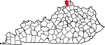 State map highlighting Boone County