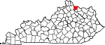 State map highlighting Bracken County