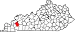 State map highlighting Caldwell County