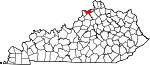 State map highlighting Carroll County