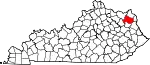 State map highlighting Carter County