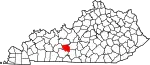 State map highlighting Edmonson County