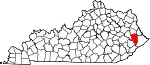 State map highlighting Floyd County