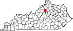 State map highlighting Franklin County
