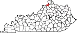State map highlighting Gallatin County