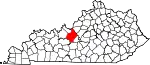 State map highlighting Hardin County