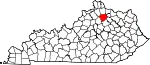 State map highlighting Harrison County