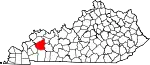 State map highlighting Hopkins County