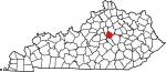State map highlighting Jessamine County