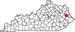 State map highlighting Johnson County
