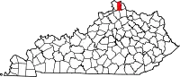 State map highlighting Kenton County