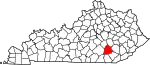 State map highlighting Laurel County