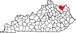 State map highlighting Lewis County