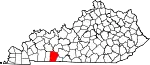State map highlighting Logan County