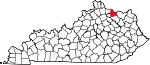 State map highlighting Mason County