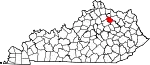 State map highlighting Nicholas County
