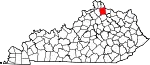 State map highlighting Pendleton County