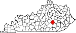 State map highlighting Rockcastle County