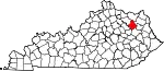 State map highlighting Rowan County