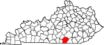 State map highlighting Wayne County