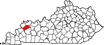 State map highlighting Webster County