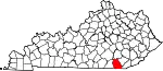 State map highlighting Whitley County