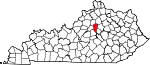 State map highlighting Woodford County