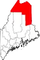State map highlighting Aroostook County