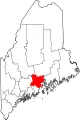 State map highlighting Waldo County