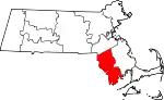 State map highlighting Bristol County