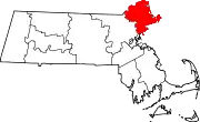 State map highlighting Essex County