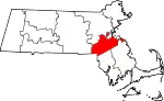 State map highlighting Norfolk County