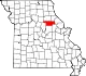 A state map highlighting Audrain County in the northeastern part of the state.