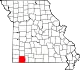A state map highlighting Barry County in the southwestern part of the state.