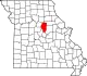 A state map highlighting Boone County in the middle part of the state.