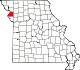 A state map highlighting Buchanan County in the northwestern part of the state.