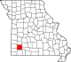 A state map highlighting Lawrence County in the southwestern part of the state.
