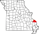 A state map highlighting Perry County in the southeastern part of the state.